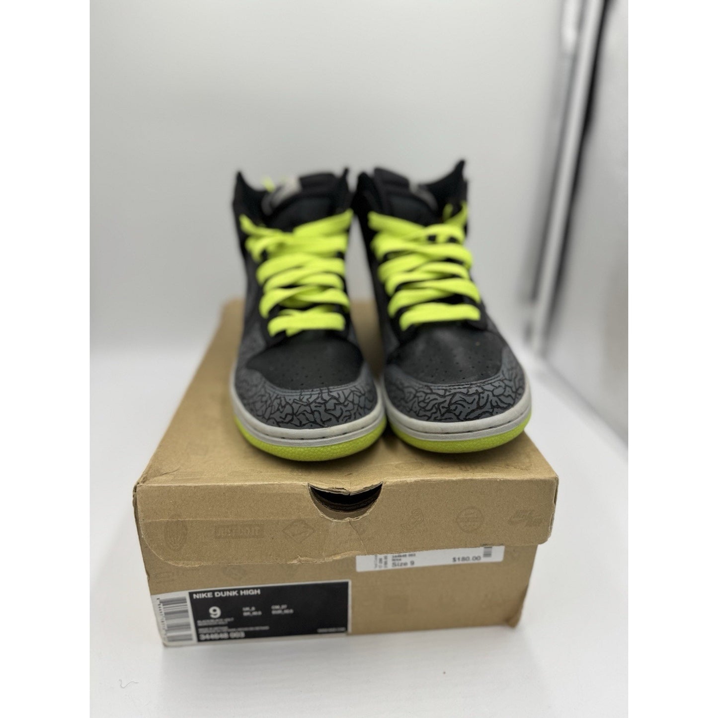 Size 9 - Nike Dunk High Black - 344648-003