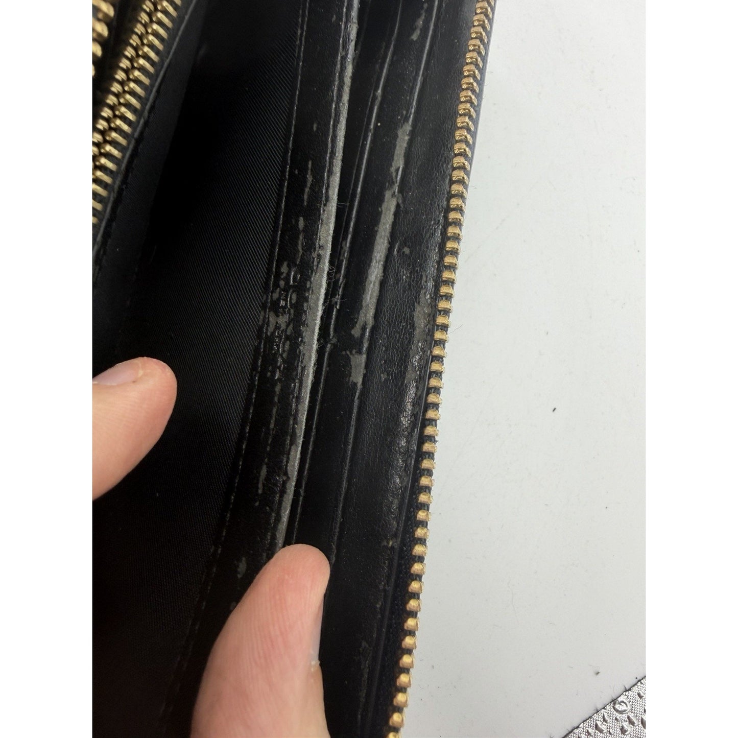 Coach Women Accordion Zip Wallet in Croc Embossed Leather Denim Blue