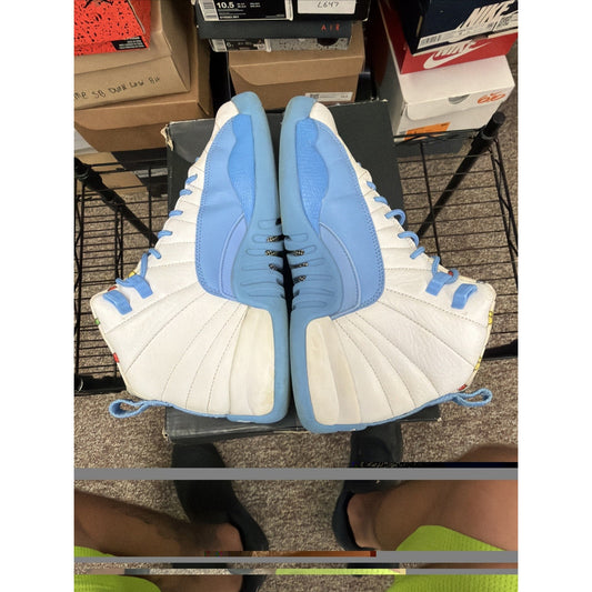 Jordan Air Jordan 12 Retro GS White/Blue/Yellow High Top 7Y DQ4365-114 BB