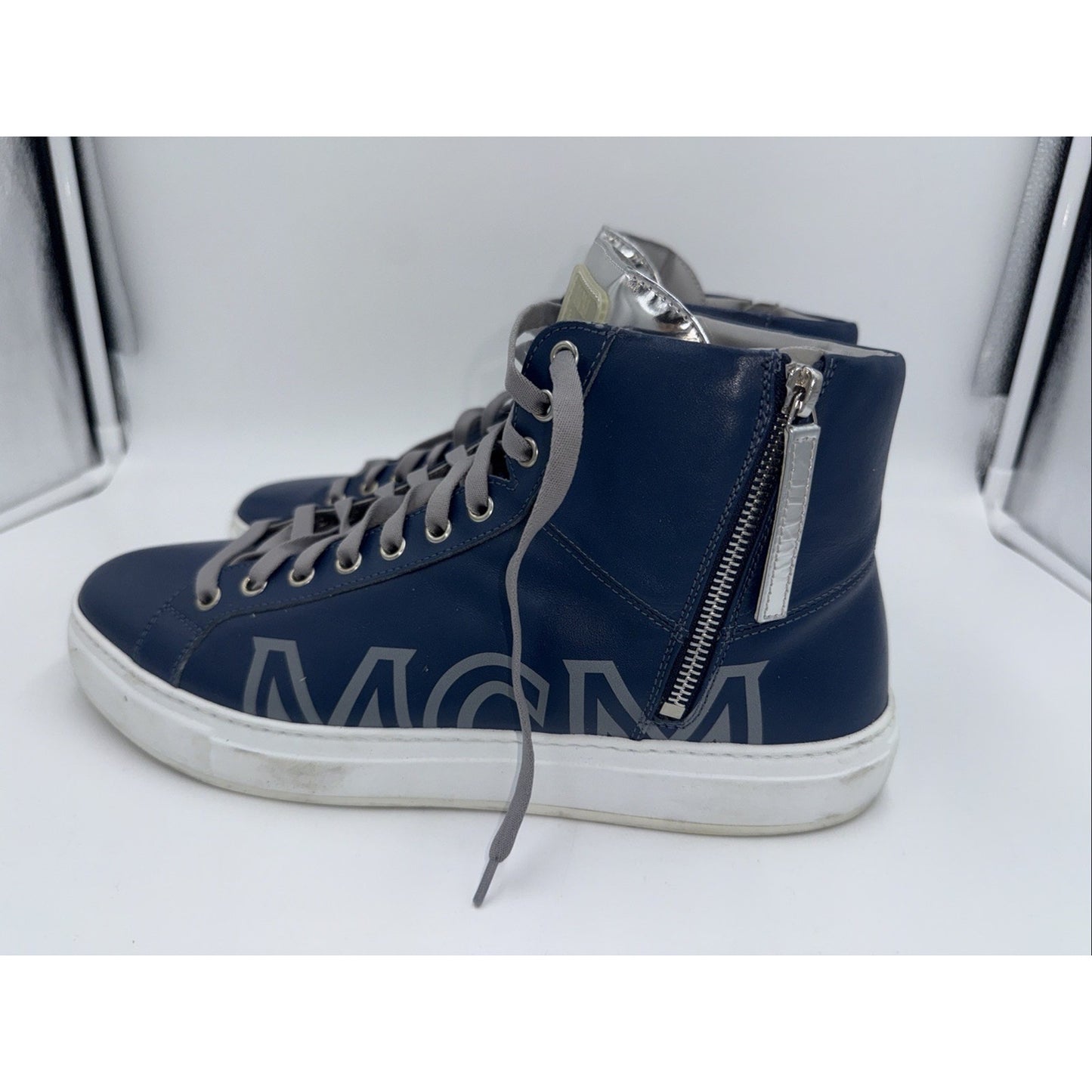 Size 11.5 - MCM Logo High Top Blue