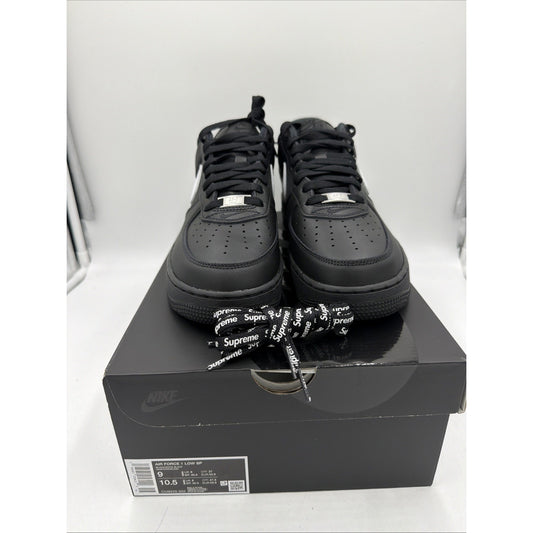 Size 9 - Nike Supreme x Air Force 1 Low Box Logo - Black White