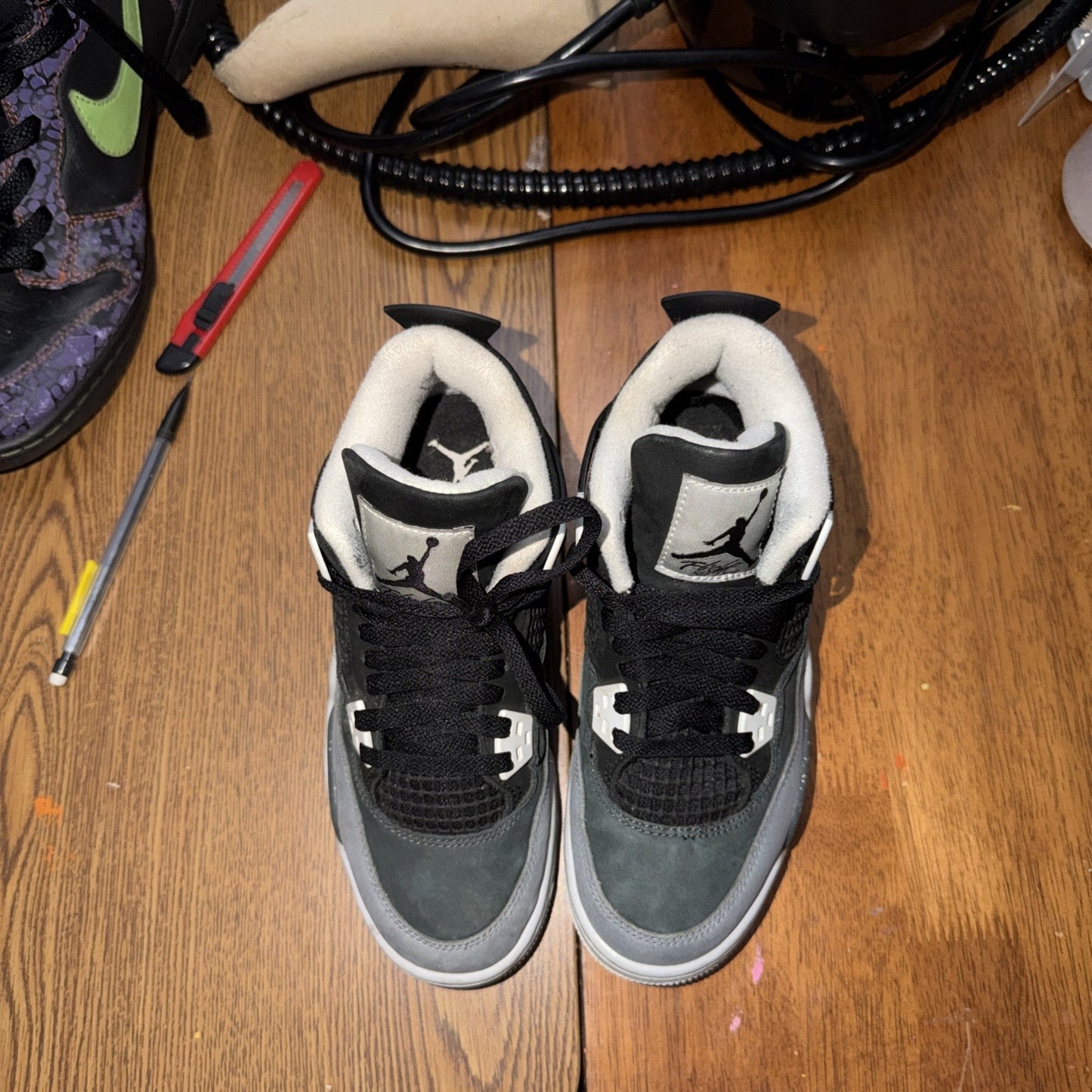 Jordan 4 Retro "Fear" (GS) Kids' Shoes 4YBlack/White-Anthracite FQ8213-002