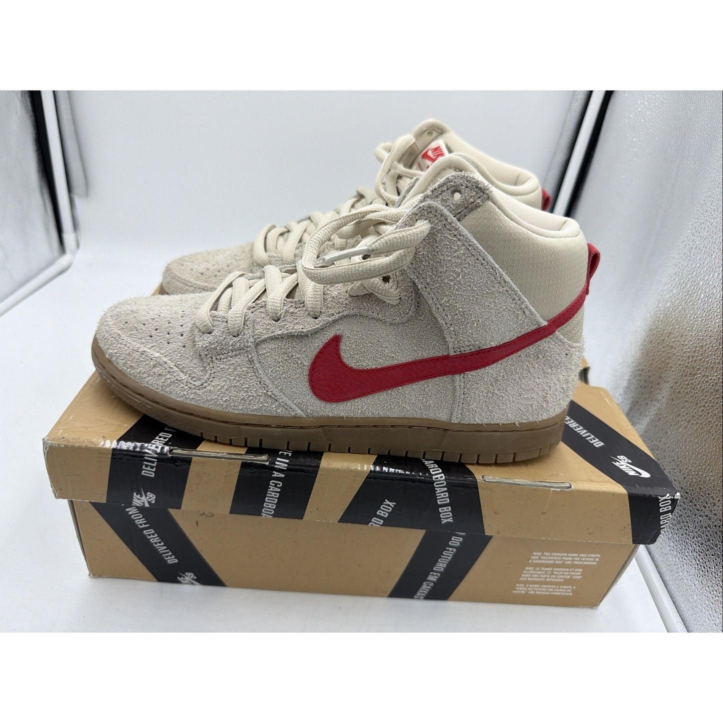 Size 8.5 - Nike Dunk Pro SB High Birch Hyper Red