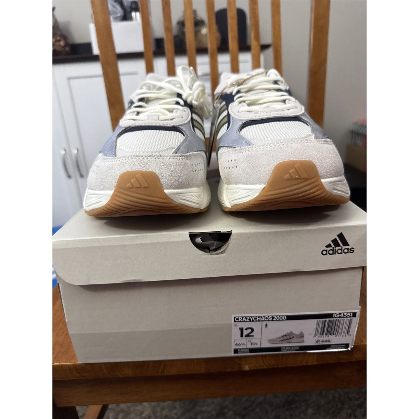 Size 12 Adidas CrazyChaos 2000 Off White Silver Legend Ink Shoes IG435 BS154