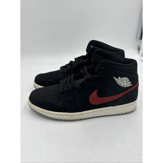 Size 9 - Air Jordan 1 Mid Multicolor Swoosh Black