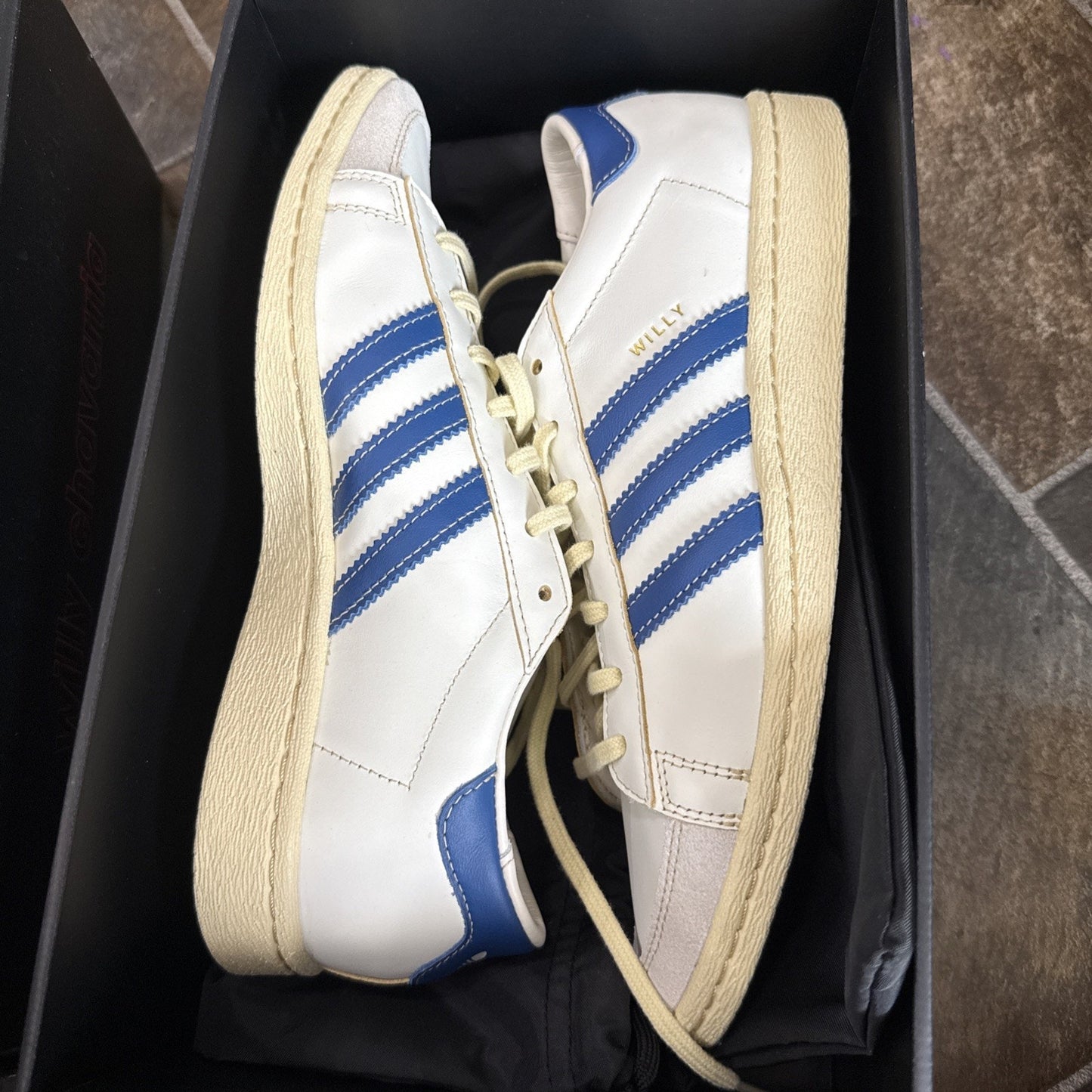 Willy Chavarria x adidas Jabbar Dress Low Off White Dark Marine - Size 7