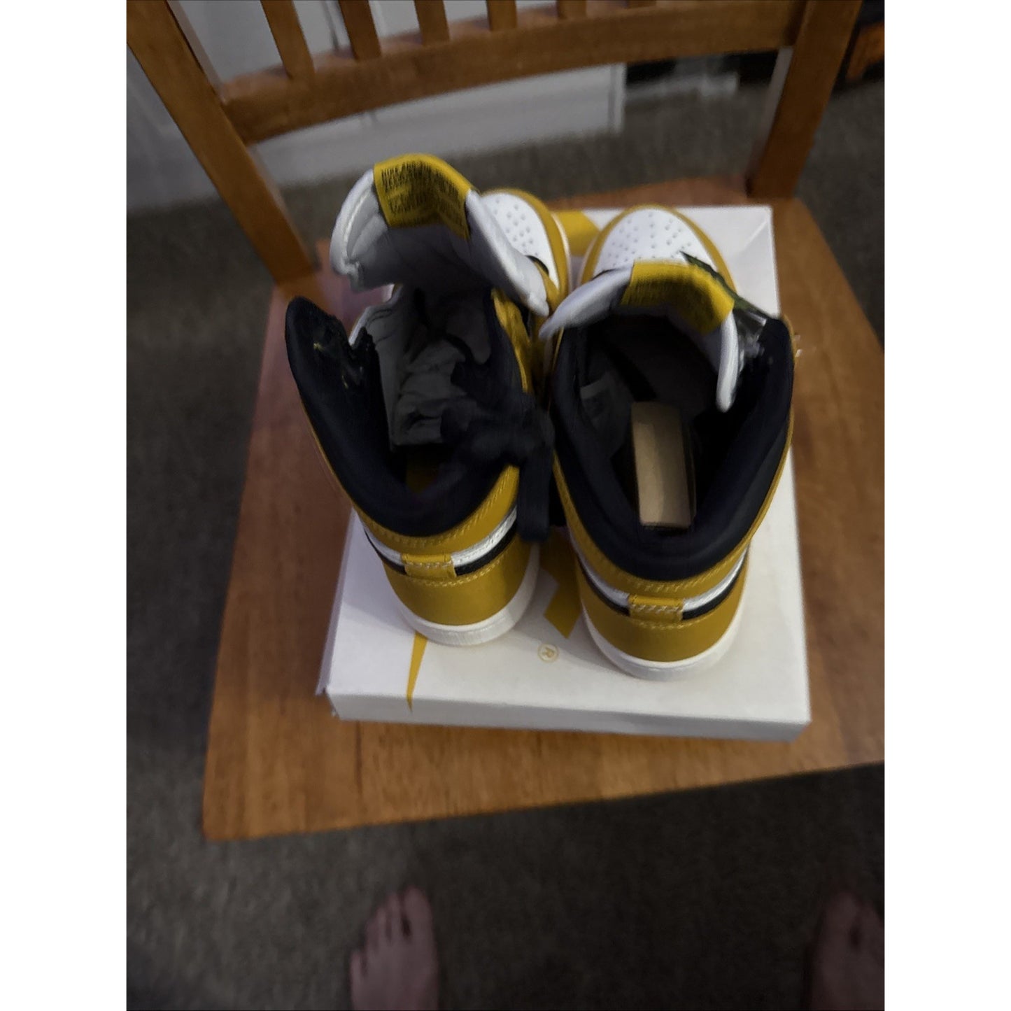 Nike Air Jordan 1 Retrop High OG GS Boys Shoes Size 4.5, Color: Yellow BS120