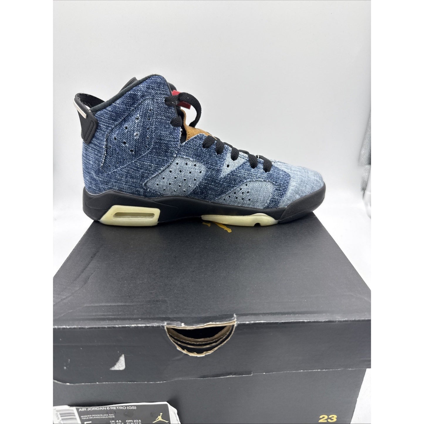 Size 5Y or 6.5 Wmns - Jordan 6 Retro High Washed Denim (GS)