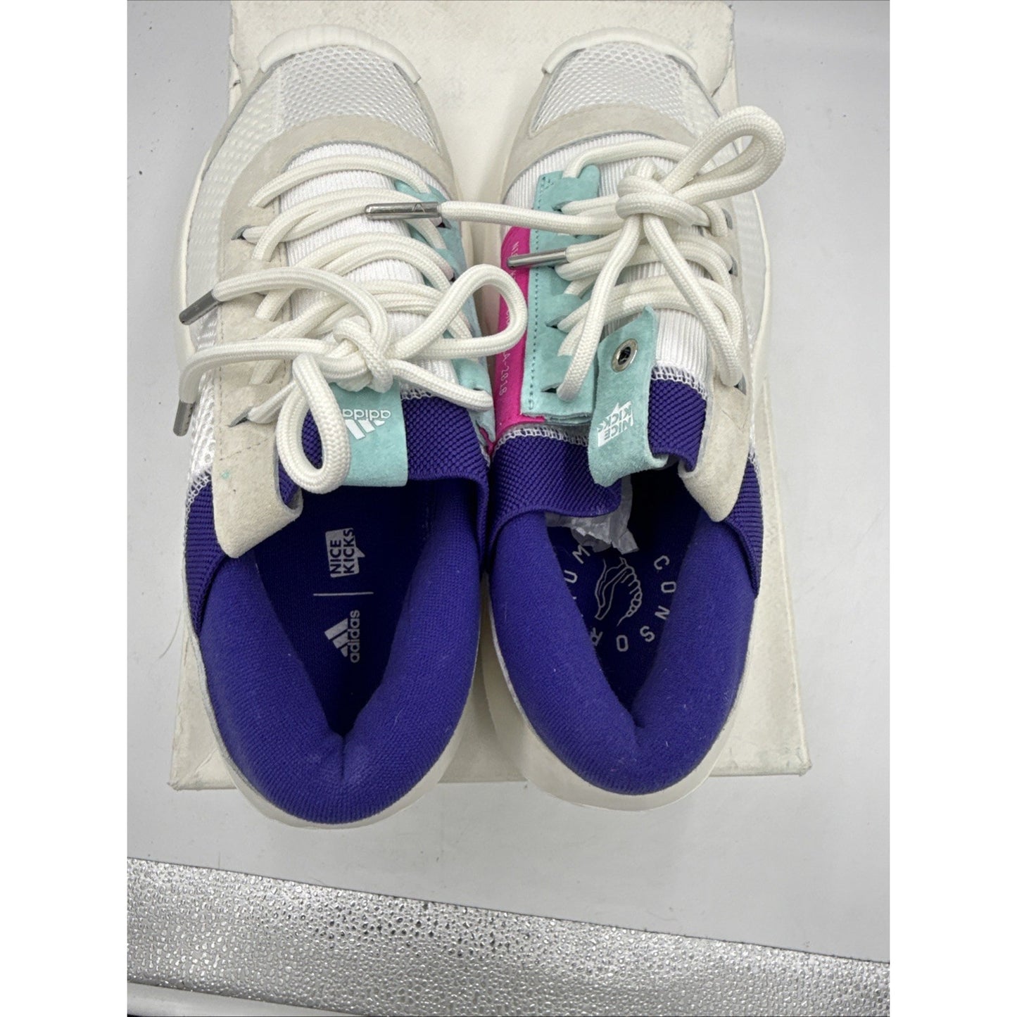 Size 8.5 - Nice Kicks x Adidas Crazy 1 ADV White Teal Purple