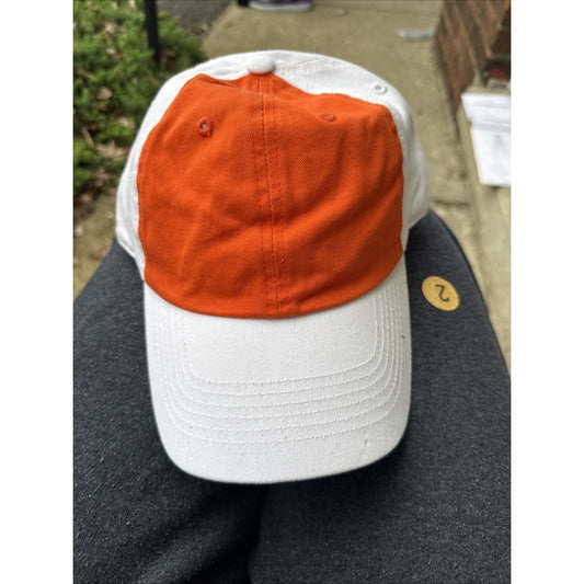 Vintage Top-Of-The-World TOW White/Orange Relaxed-Fit OSFM Hat Cap NEW