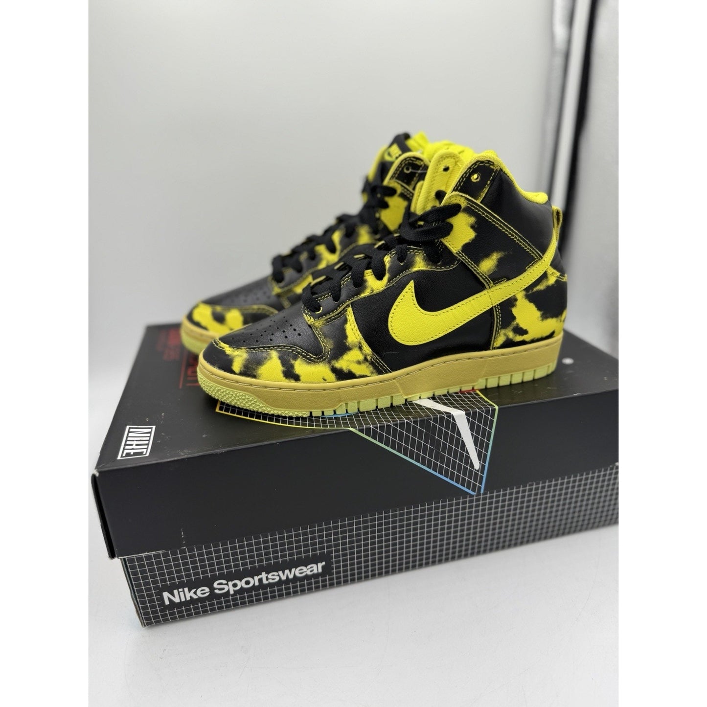 Size 9 - Nike Dunk 1985 High Yellow Acid Wash