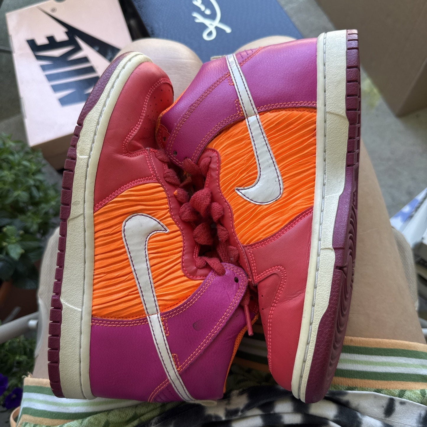 Size 7 - Nike Dunk 6.0 Premium High Red Orange Grape W