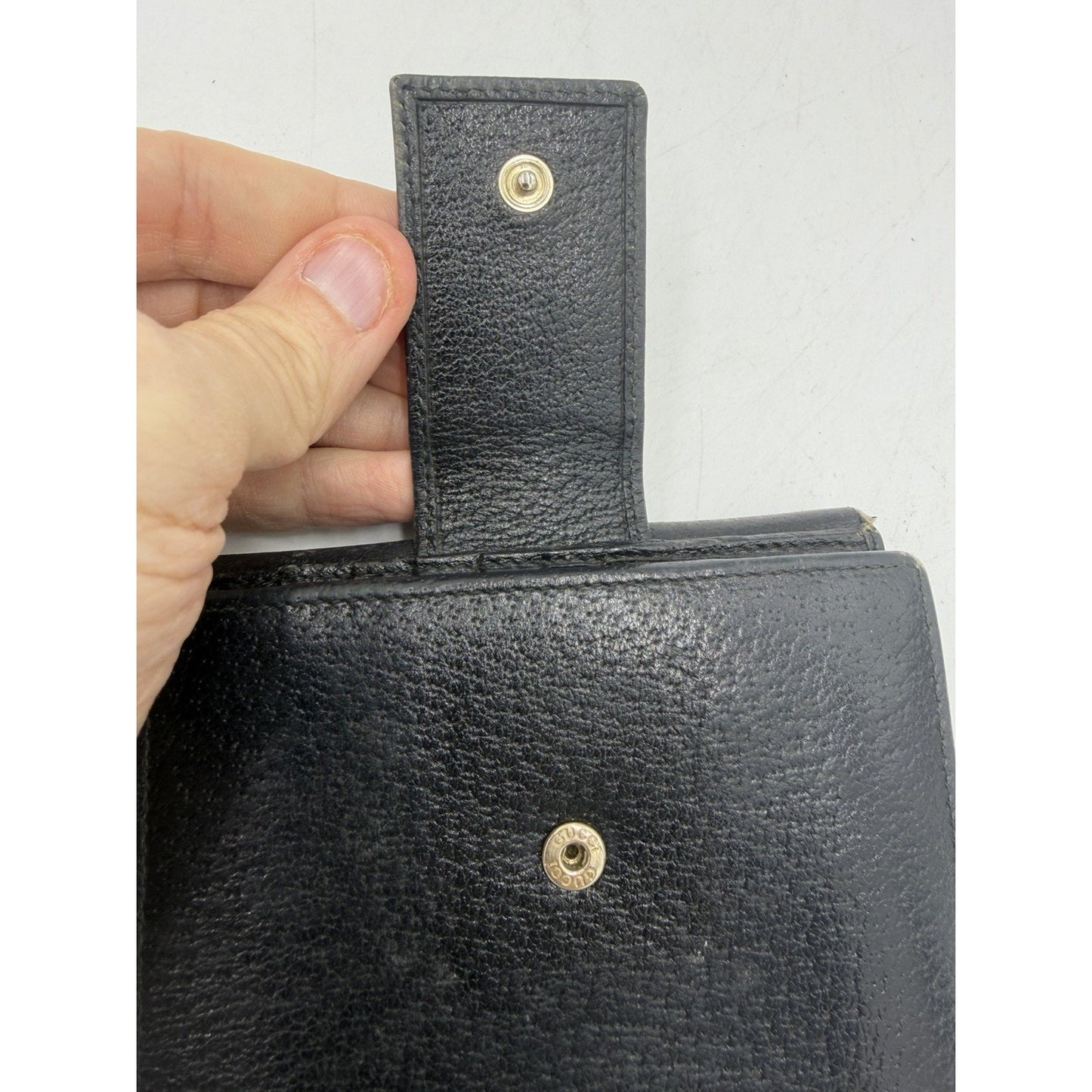 GUCCI Gucci / 2 fold wallet / leather / black / black / men's / 141411 486184