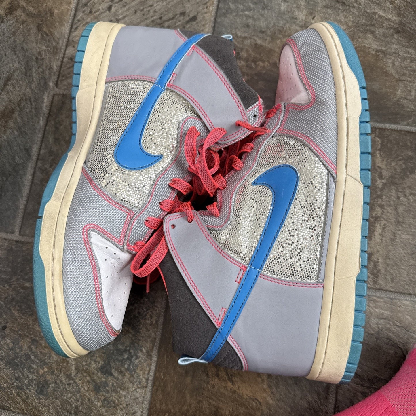 Size 10 - Nike Dunk 6.0 Premium High Grey Sequin W