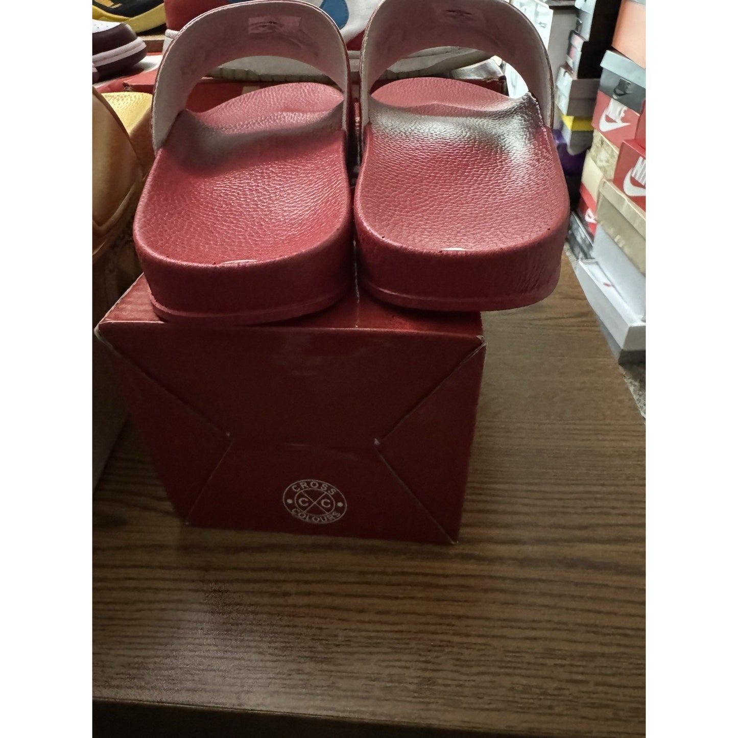 Cross Colours CXC Love Is Love Sign Language Slide Sandals NIB Size 10 BS235