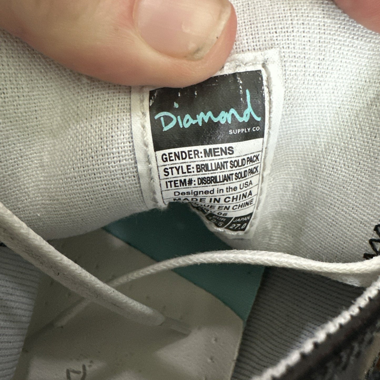 Diamond Supply Co. sneaker in the 'Brilliant Solid Pack' size 9 Sample Tagged