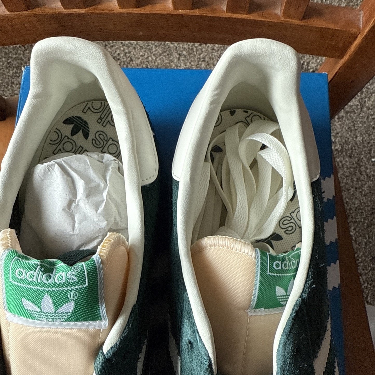 Adidas Originals Gazelle Mineral Green White Suede Mens Size 12 BS015
