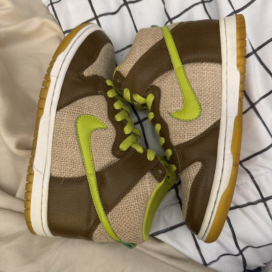 Nike Dunk Shrek GS 3.5Y 308319-231 '07 High Tweed 999999 Sample Tag