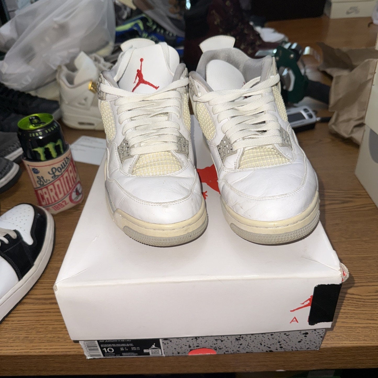 Size 10 - Jordan 4 Retro Mid White Oreo