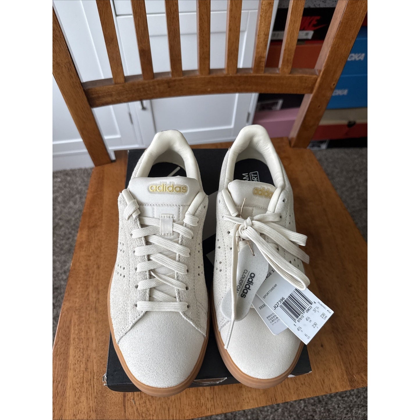 Adidas Advantage 2.0 JQ7396 Sneaker Women's White Lace-Up Tennis Shoes DWA696 BS258