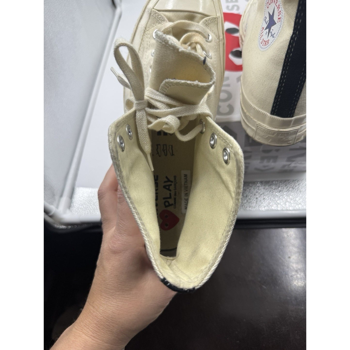 Size 9 - Converse Comme des Garçons Play x Chuck 70 High Milk