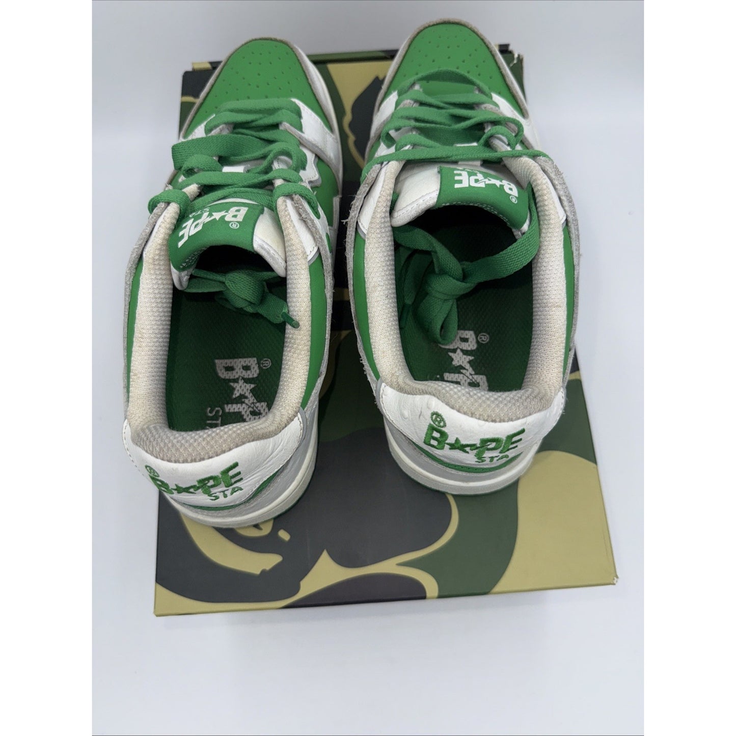 Size 10 - A Bathing Ape Sk8 Sta #1 Faux Ostrich Leather Pack - Green