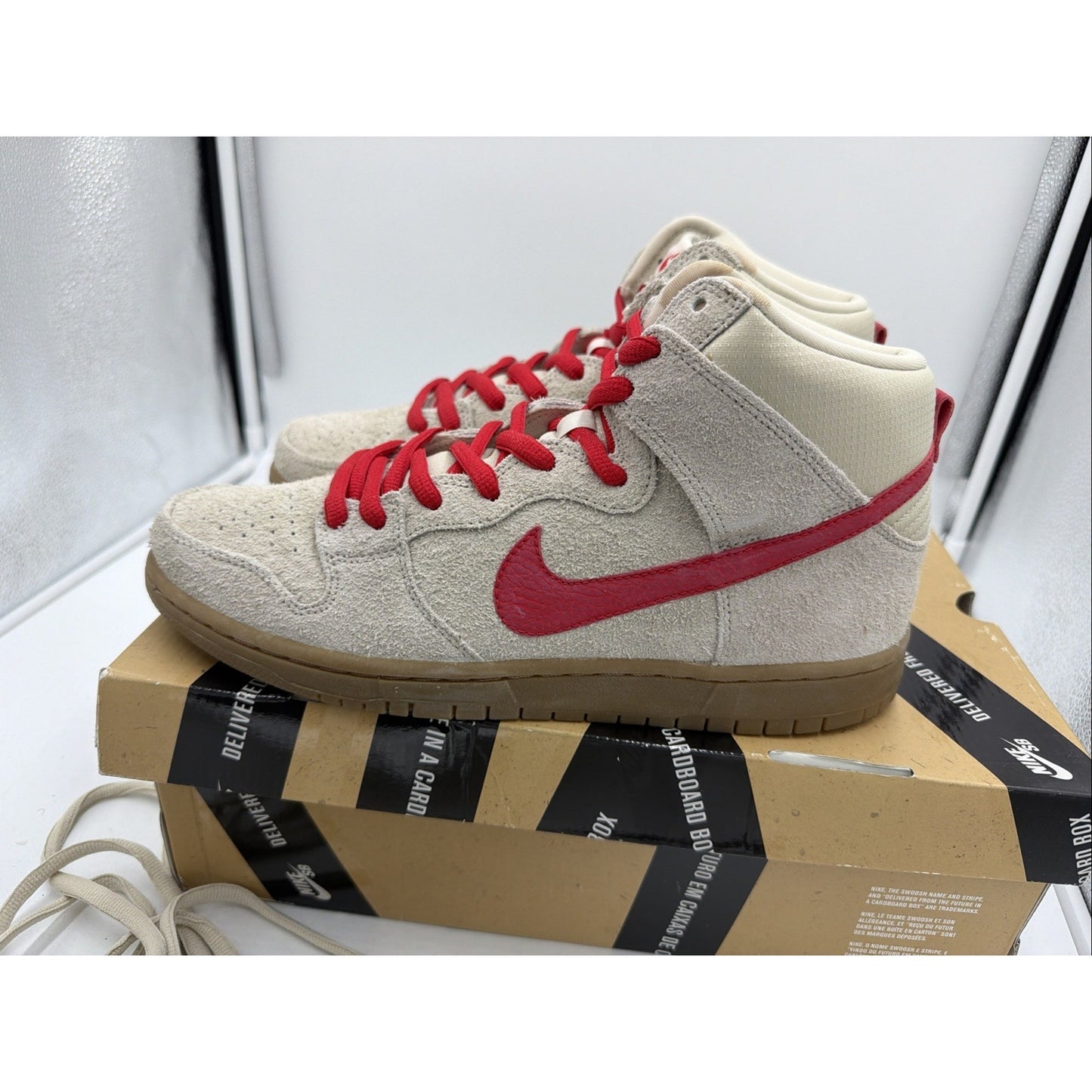 Size 10.5 - Nike Dunk Pro SB High Birch Hyper Red