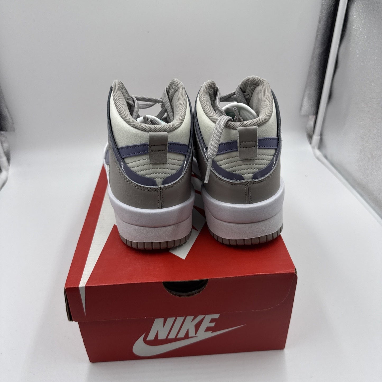 Nike Dunk High UP Women's Size 7.5 Sail Iron Purple College Grey DH3718-101 BOX BS753