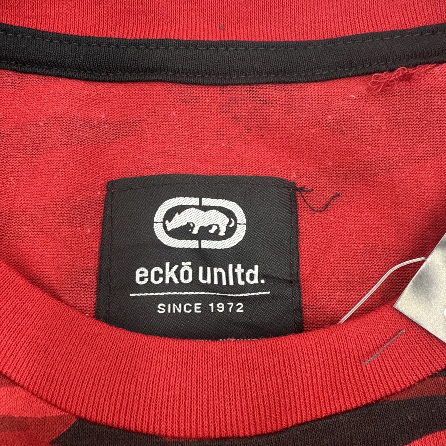 Size Large Ecko Unltd Men's T-Shirt Tiger Camo Stitch Colorblock Panel