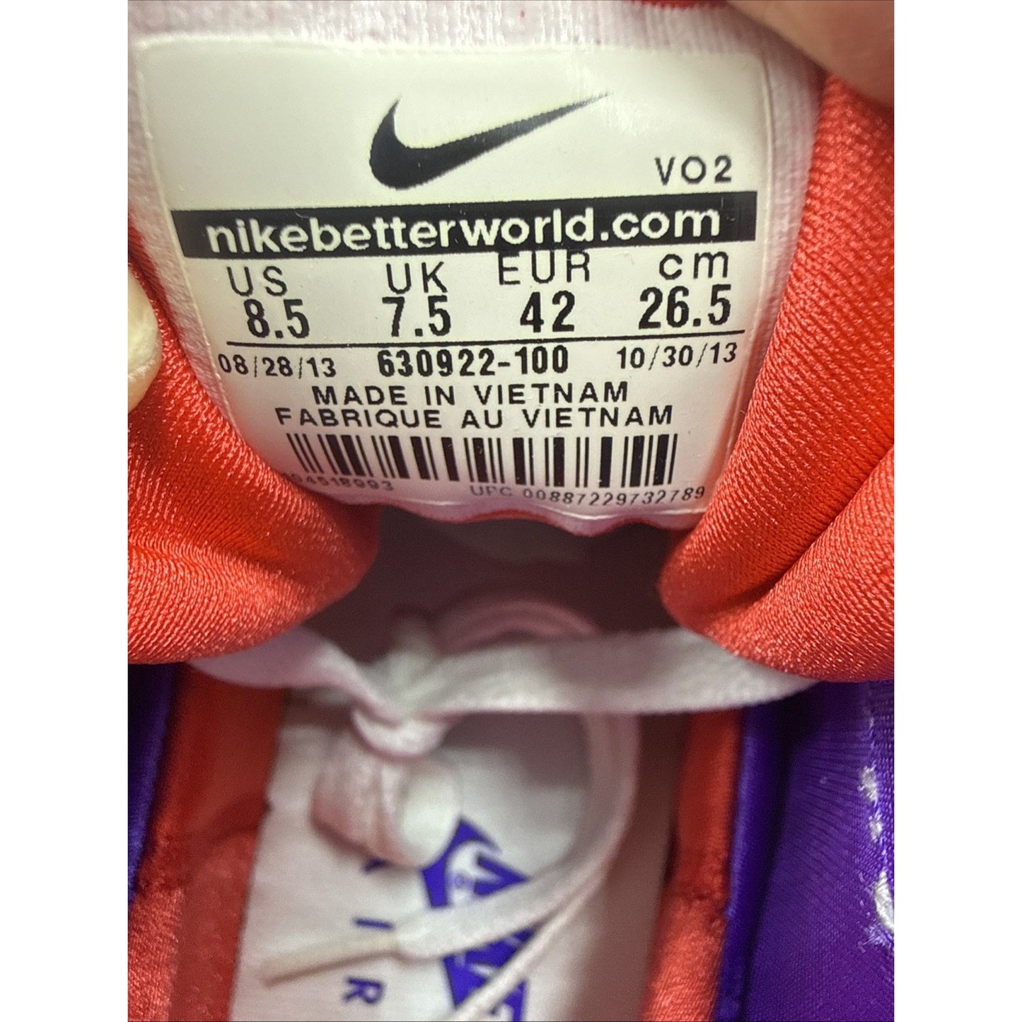 Size 8.5 - Nike Lunar 180 Trainer SC White Purple