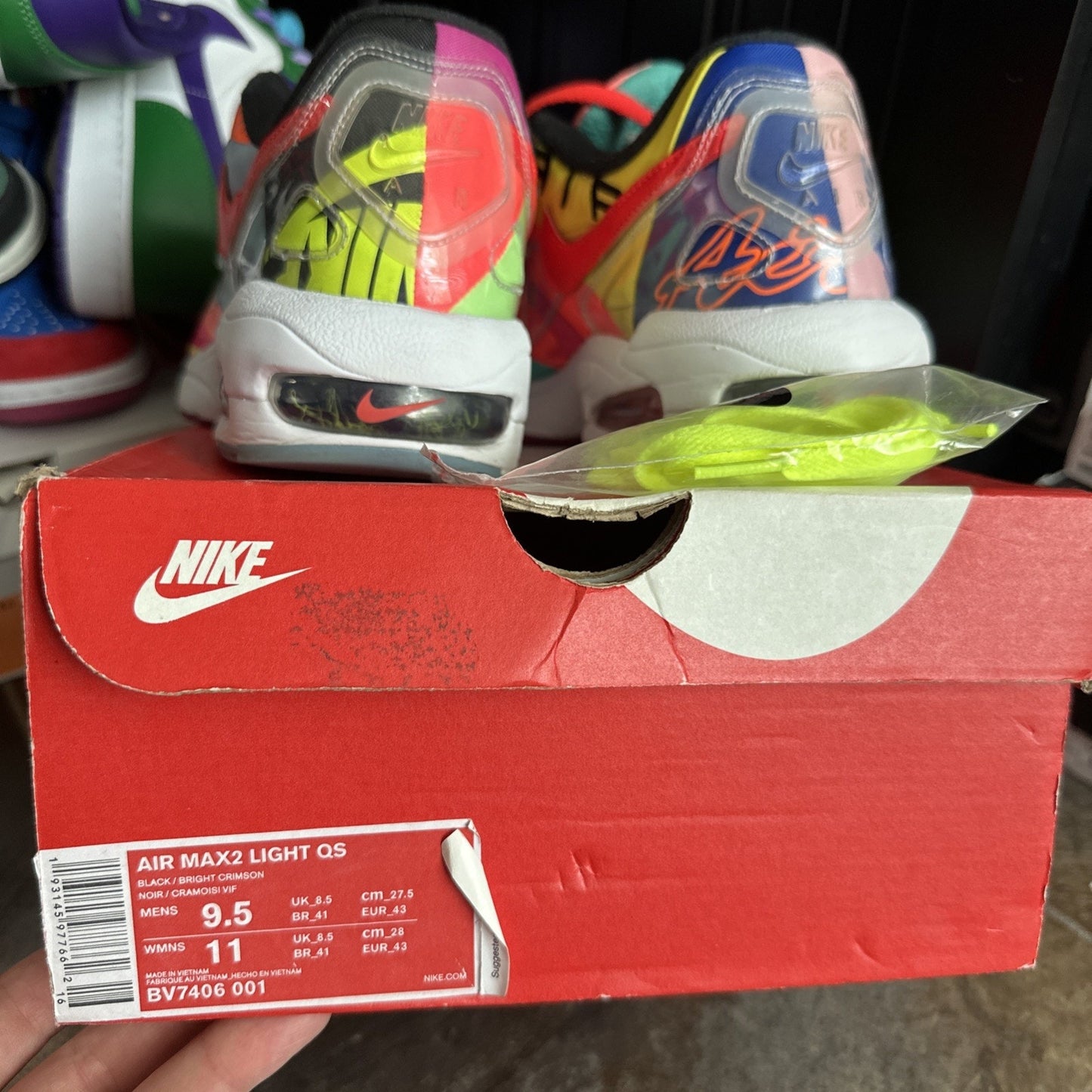 Size 9.5 - Atmos x Nike Air Max 2 Light QS Logos