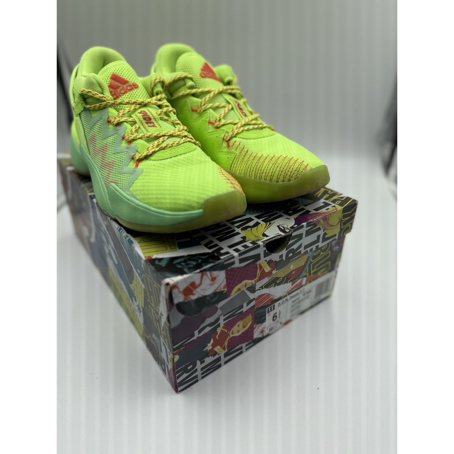 Size 6.5y Adidas D.O.N Marvel Spider-Man Spidey Sense Green Fw8747 BS575