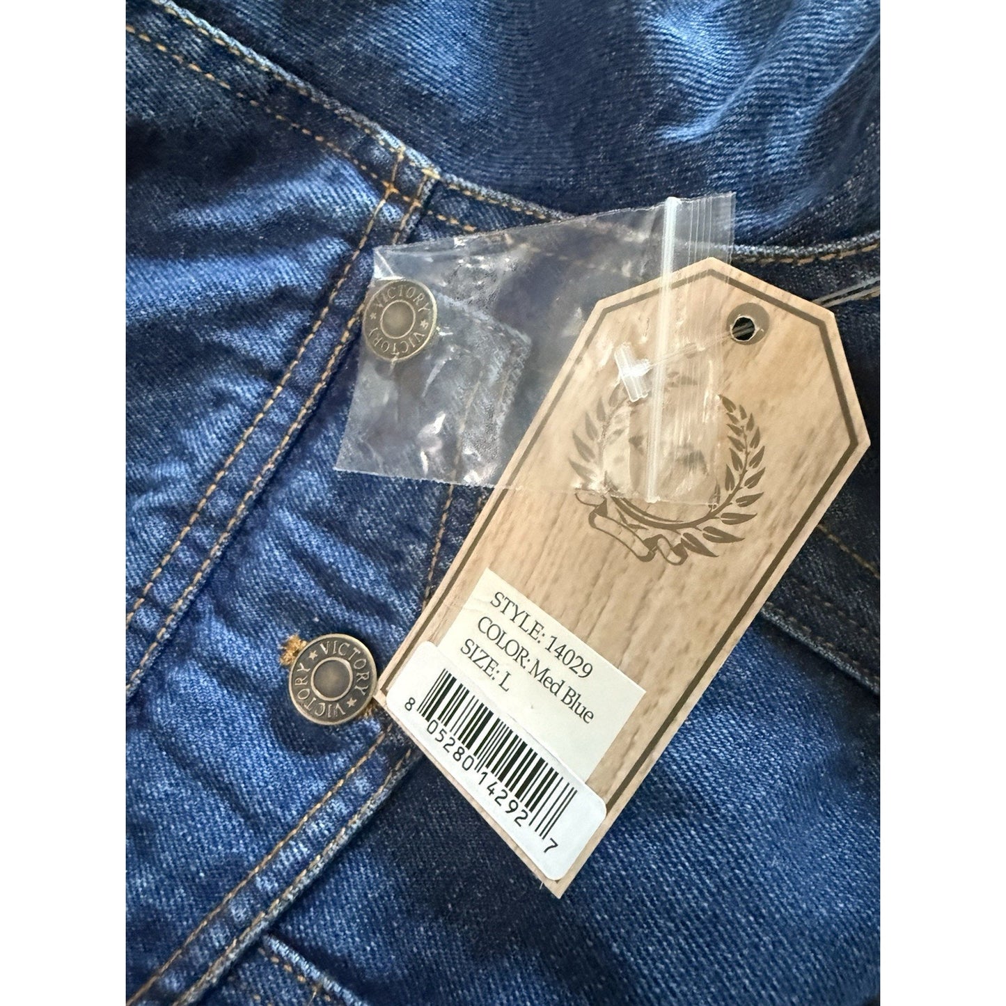 Large Victory Outfitters Men's Sherpa Lined Washed Denim Jacket
