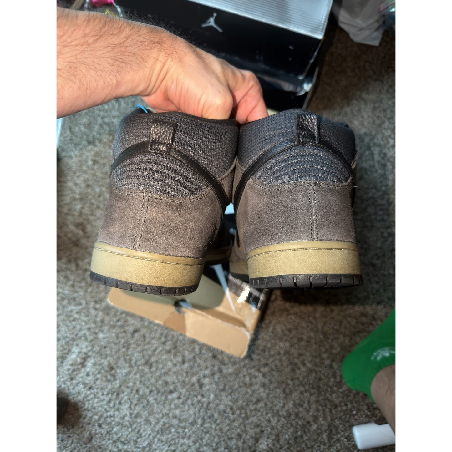 Size 15 - Nike SB Dunk High Anthracite Matte Olve - Pre-Owned