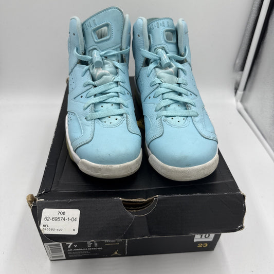 Air Jordan 6 Baby Blue White Retro Youth 7y - Women 8.5