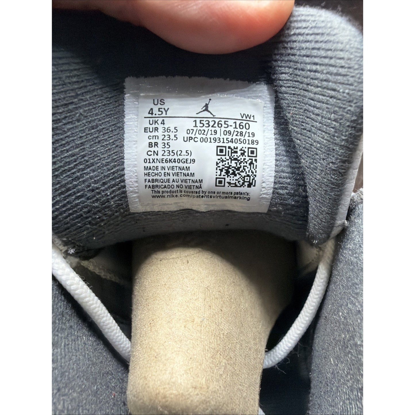 Size 4.5 (GS) - Jordan 12 Retro Mid Dark Grey - 153265-160