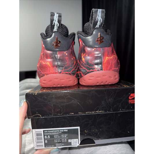 Nike Air Foamposite One PRM Stranger Things Black Crimson IR7336-001 LEP Sz 6.5