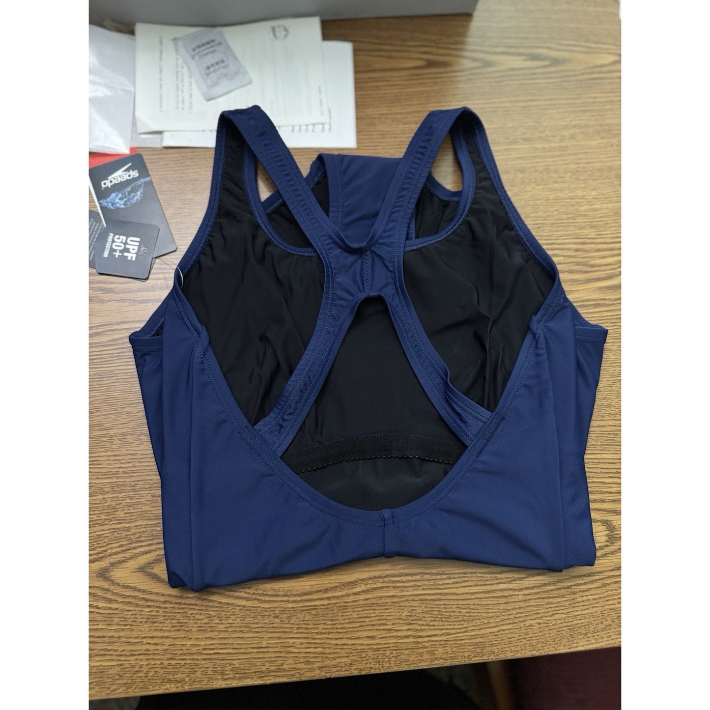 NWT Speedo Women Blue Ultraback One-Piece Bathing Swimsuit Swimwear Size 6