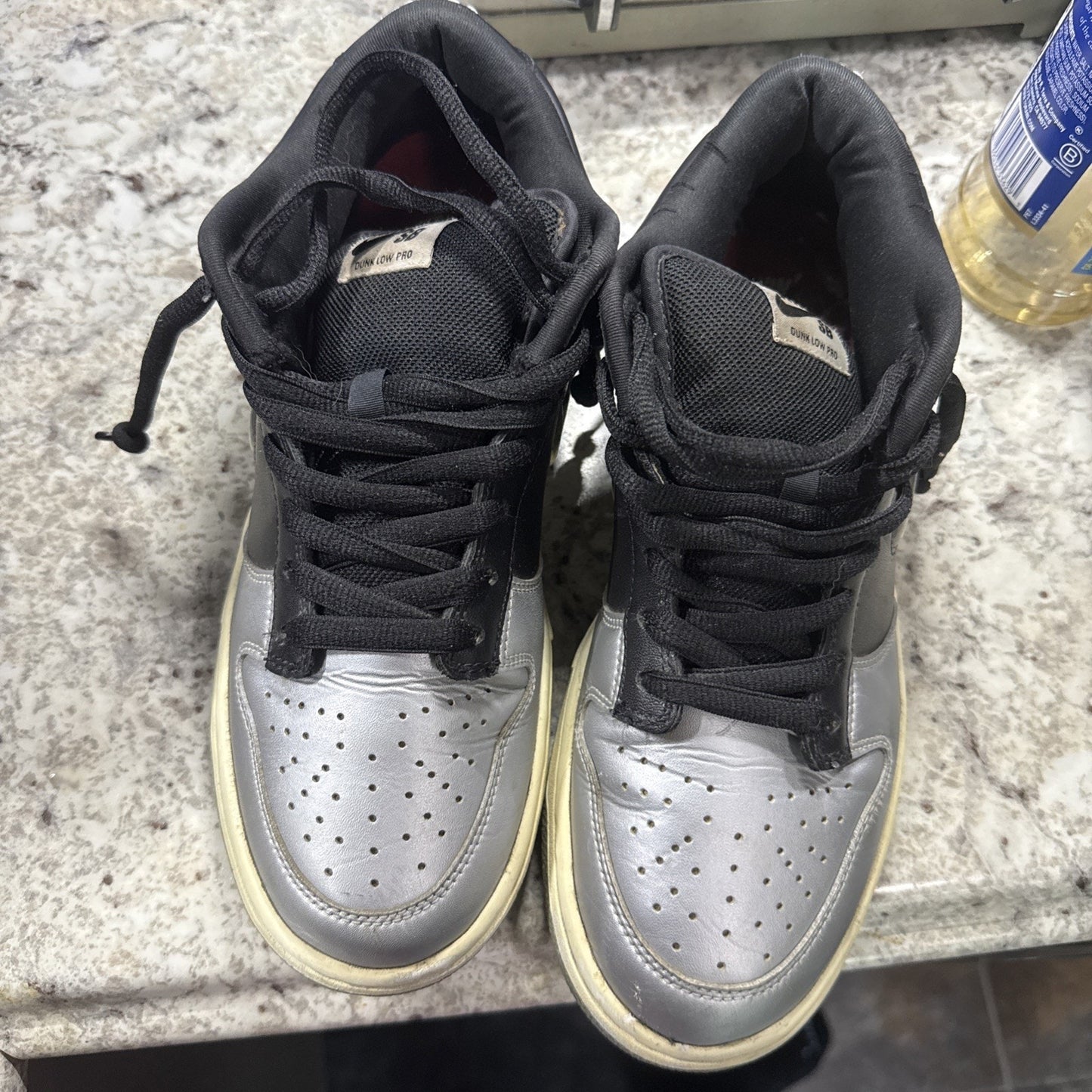 Nike SB Dunk Low Supreme Jewel Swoosh Silver Size 9.5