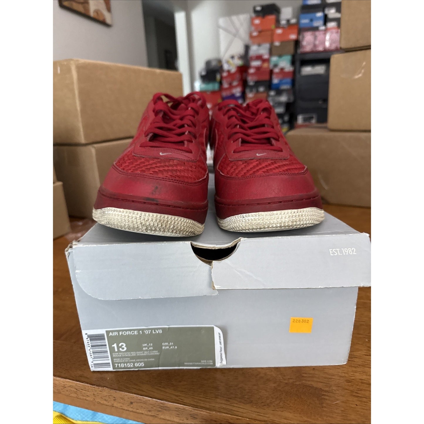 Size 13 - Nike Air Force 1 '07 LV8 Low Red BS380