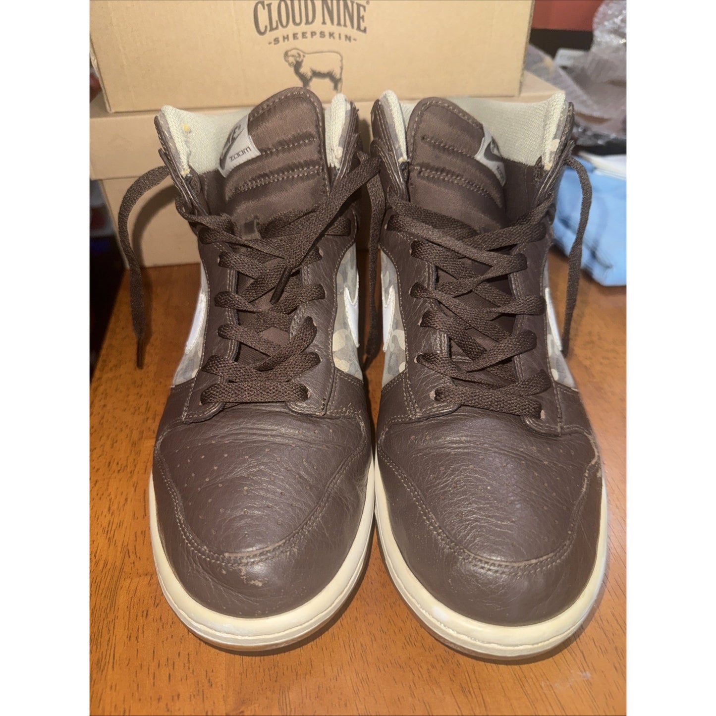 Size 10.5 - Nike Dunk Premium High Brown