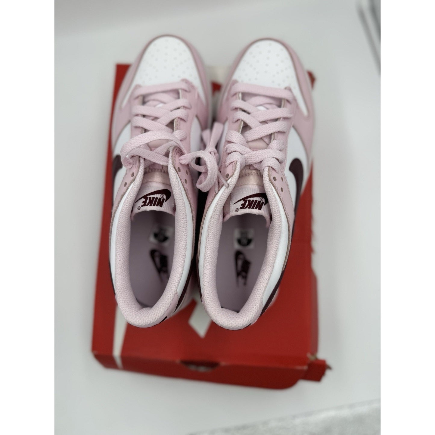 Nike Dunk Low "Pink Foam Red White" Shoes (CW1590-601) Size 7Y bs873
