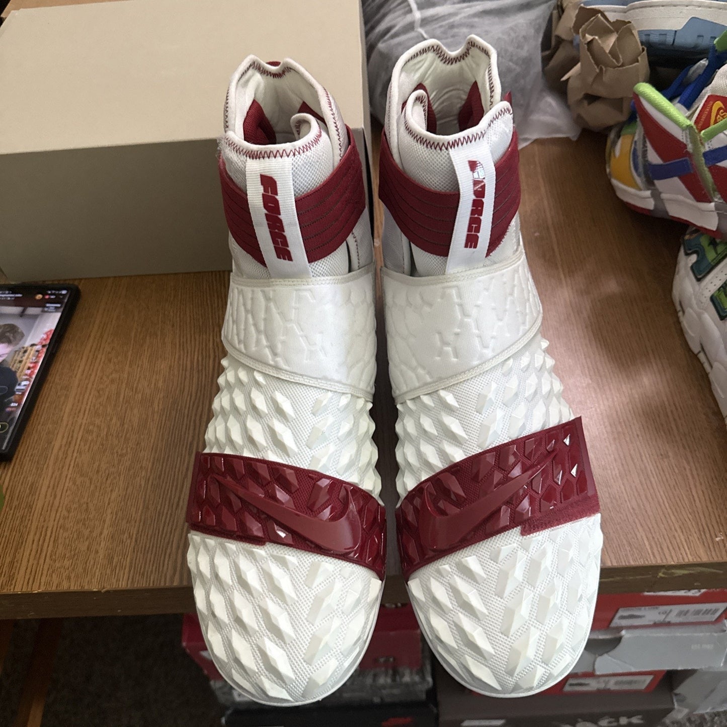 Size 18 Jordan Force Cleat Cv1665-100 Oklahoma University OU“Sample” Pair NBS315