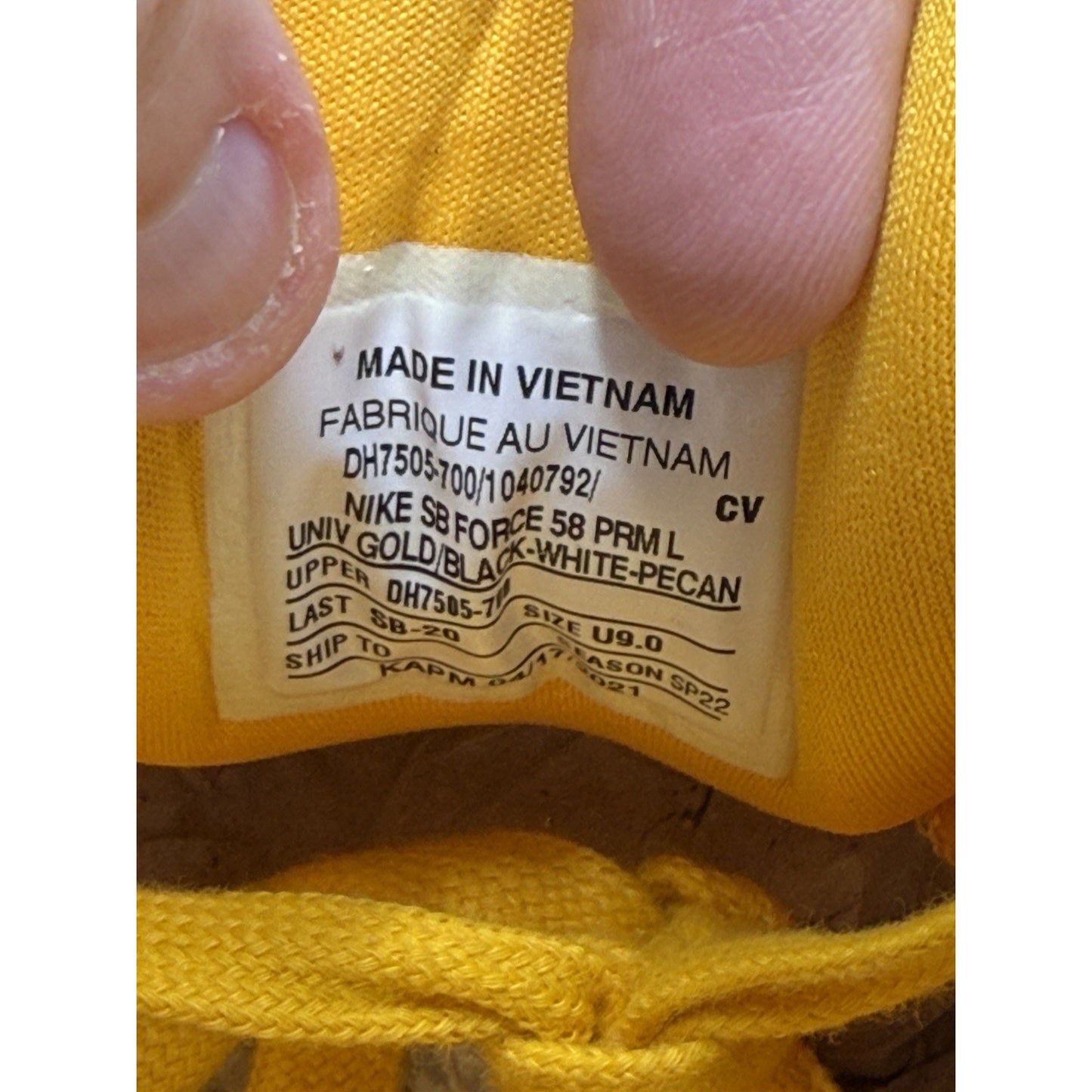 Size 9 - Nike Force 58 Premium SB Univ Gold “Sample”