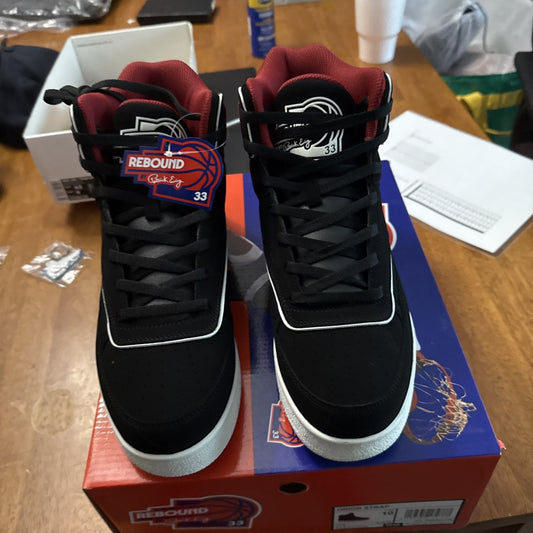 Size 10 Ewing Men's Orion Strap [ Black/Red/White ] Basketball Shoes - BS393