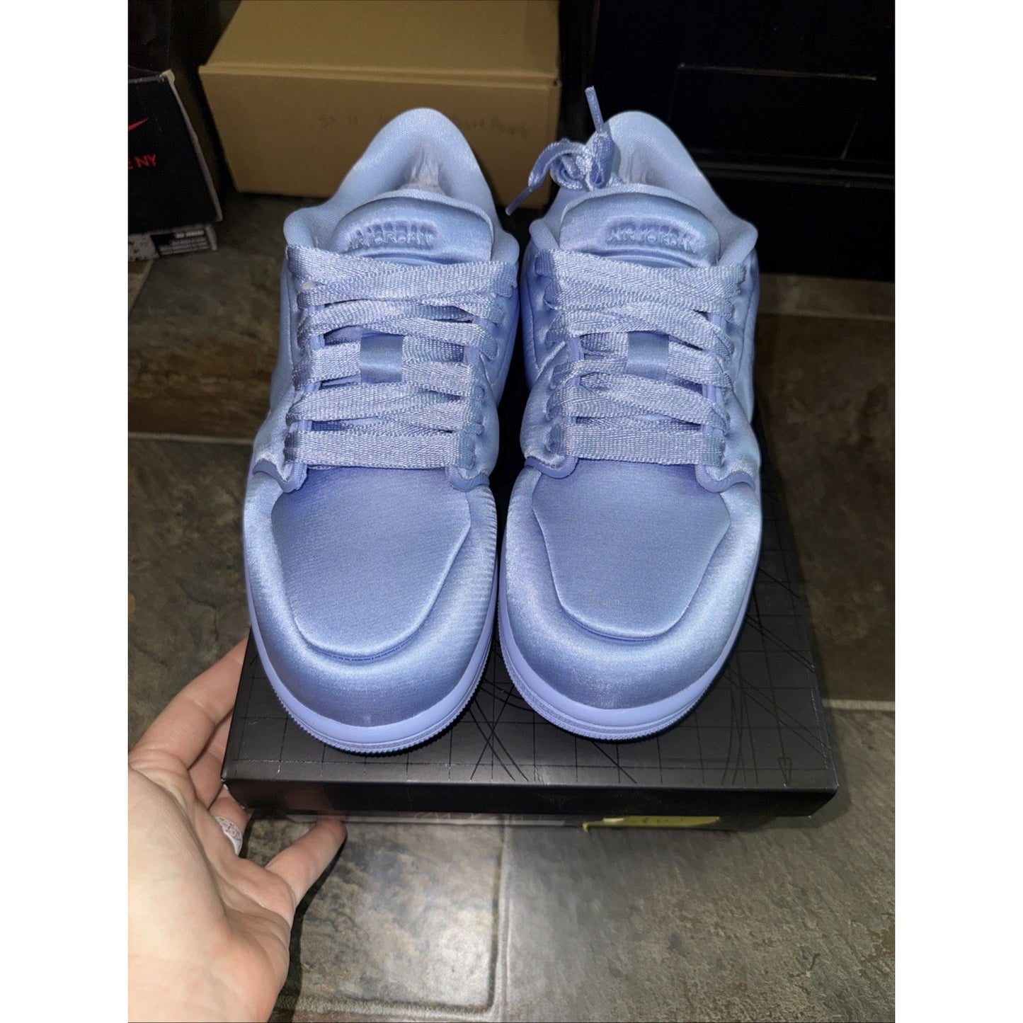 Women’s Size 8 - Nike Air Jordan 1 Low Make Satin Aluminum HF3969-400