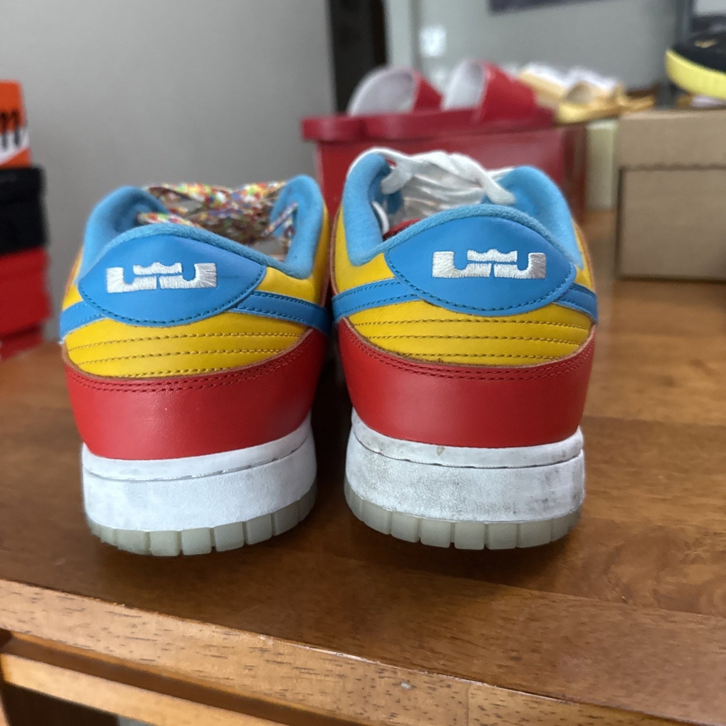 Size 11 - Nike Dunk Low x LeBron James x Fruity Pebbles Red BS344
