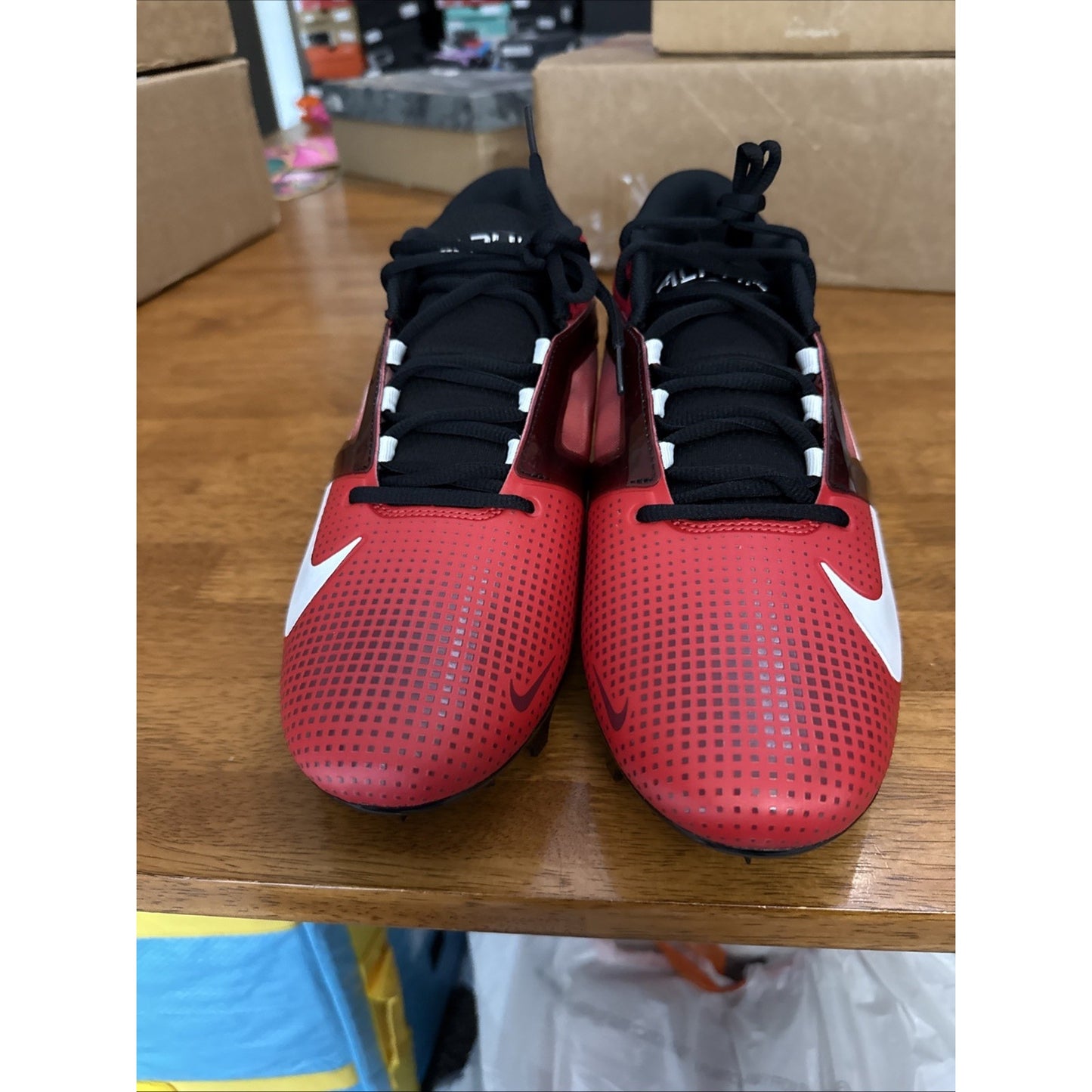 New Nike Mens Alpha Menace Pro 4 Football Cleats Red/White Size 12 NBS104