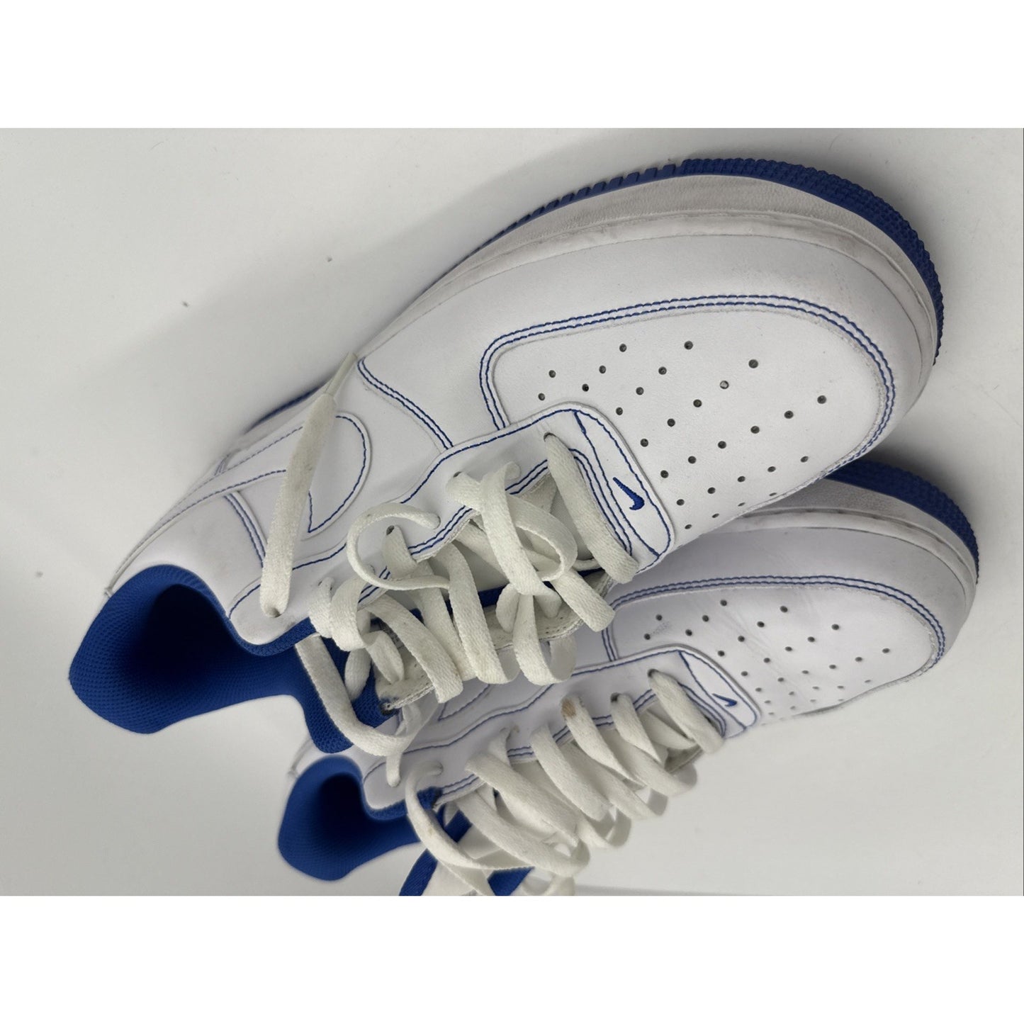 Size 12 - Nike Air Force 1 '07 Contrast Stitch - White Game Royal