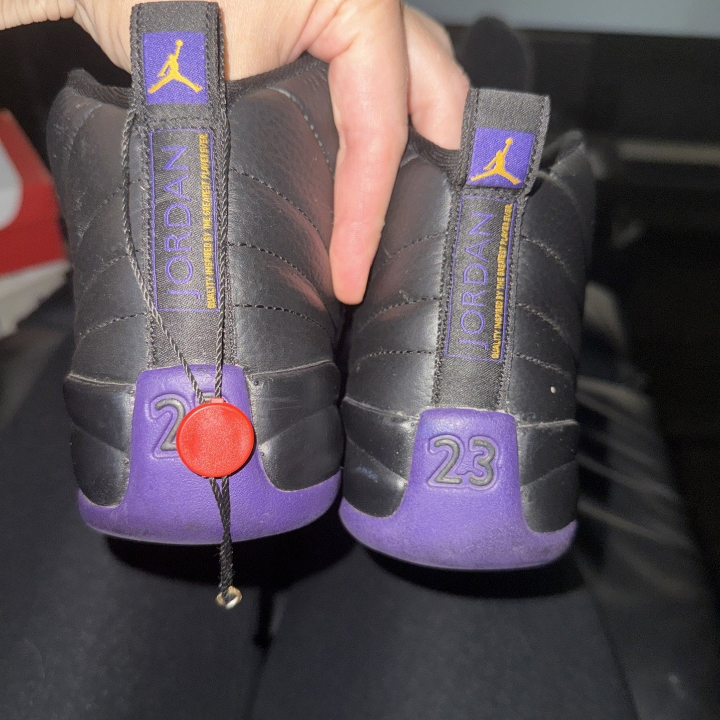Jordan Air Jordan 12 Retro (GS) Black/Purple 5.5Y Leather High Top 153265-057